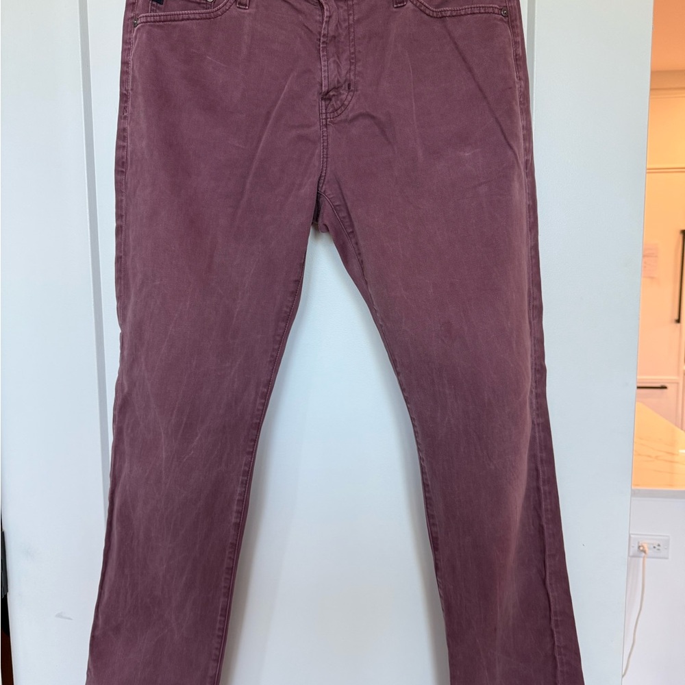 AG Adriano Goldschmied Men's Maroon Chinos